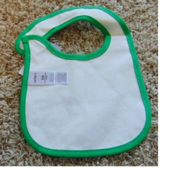 Baby Carters St. Patrick's Day Baby Bib "My First St. Paddy's Day" Green & White - Picture 5 of 5